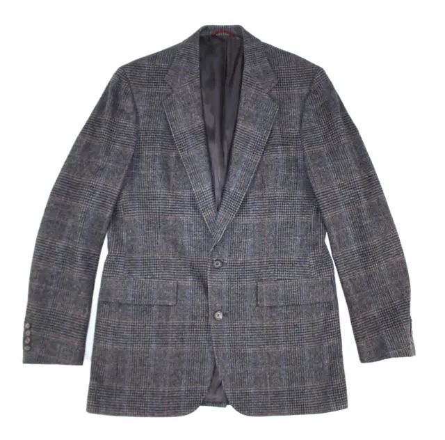 Vintage Hart Schaffner & Marx Men's Wool Blazer Sport Coat Gray Plaid 40 Long
