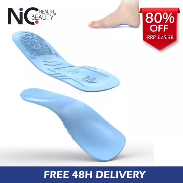 Orthotic Arch Support Insoles Hard Flat Feet Plantar Fasciitis Pain Relief