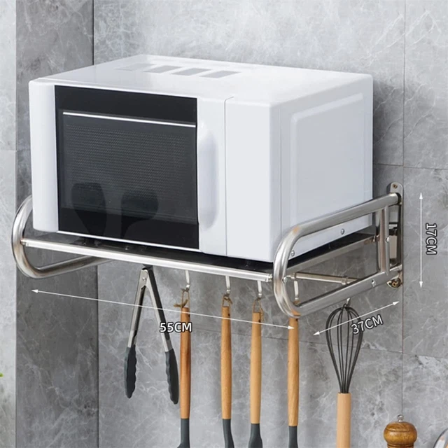 Oven Rack Frame MICROWAVE OVEN STORAGE Rack Aluminium Frame Wall Mounted Kitchen ...
