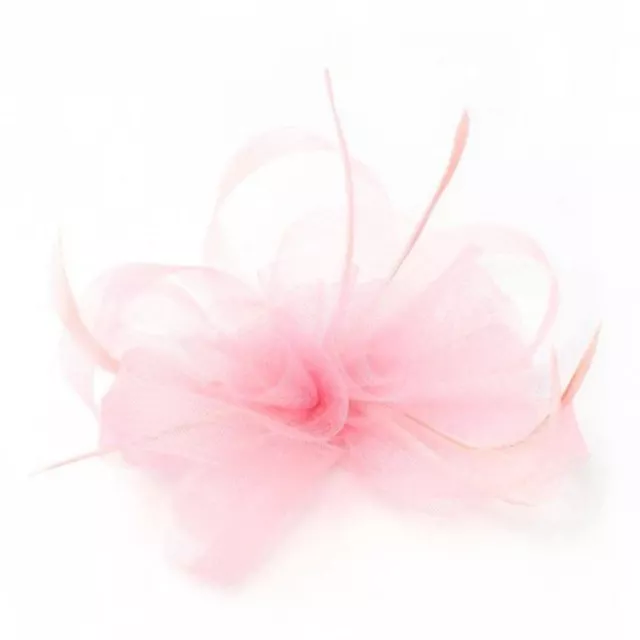 Hair Fascinators Looped Net Wedding Hat Flower Feather Hair Clip