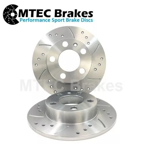Ford Fiesta Escort Drilled Grooved Brake Discs Solid