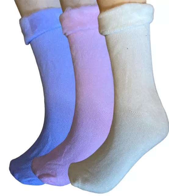 3 pair womens bed  socks thermal ladies sock fleece lined warm winter lady warm