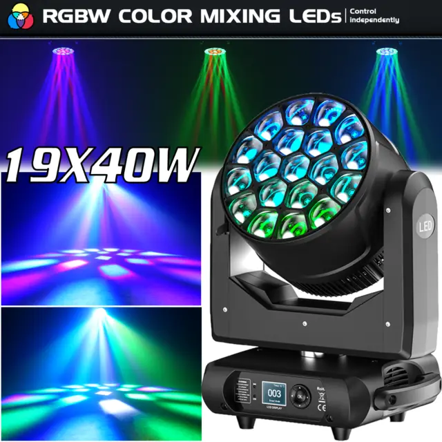 4Stk Bee-eye19X40W LED 4in1 Pixel Wash Zoom Moving Head DMX RGBW  dj Stage licht