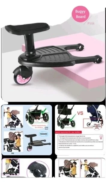 Kids Children Buggy Board Wheeled Pushchair Stroller Step Board Load Up To 55lbs