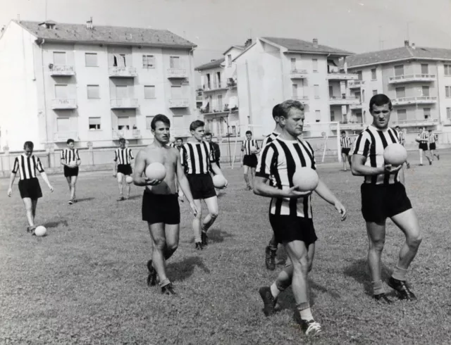 Foto vintage Calcio, Juventus, Boniperti, Stacchini, 1959, stampa 21 x 27 cm