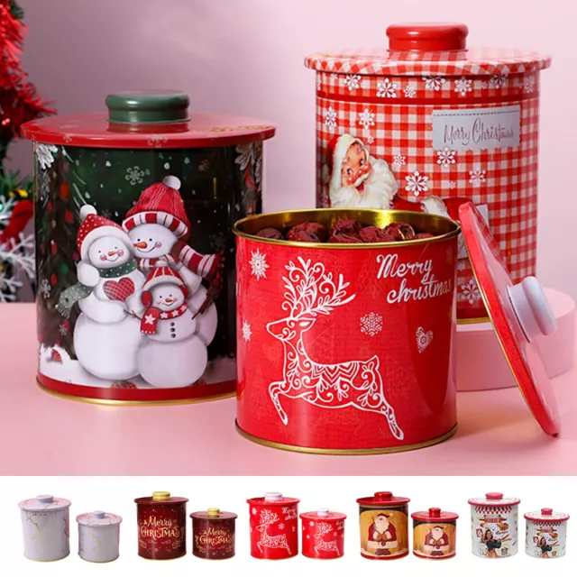 Christmas 2pcs Candy Box Household Storage Sealed Jar Festival Gift Candy Box
