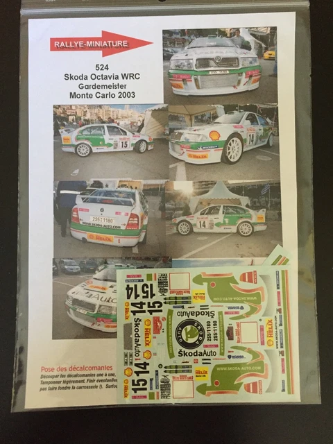 DECALS 1/43 PEUGEOT 206 Wrc Bernardin Rallye Monte Carlo 2003 Rally