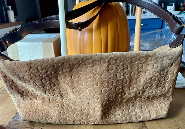 CELINE MACADAM SUEDE one shoulder bag $619.09 - PicClick CA