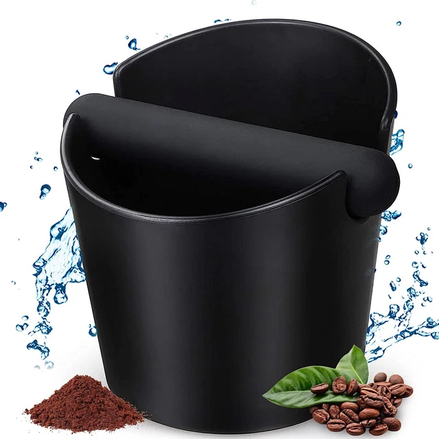 Coffee Grounds Knock Box Waste Container Grinds Tamper Tube Bin Black Bucket UK