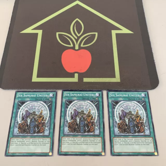 3 X Six Samurai United Structure Deck: Samurai Warlords SDWA-EN028 1st LP