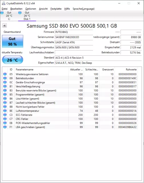Samsung 860 EVO 2.5 Zoll 500GB SSD 3