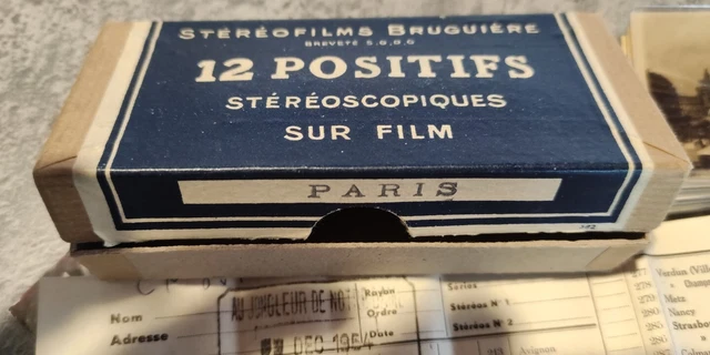 Vues Stéréoscope BRUGUIERE 1 boîte  positifs PARIS 1954 + notice "au Jongleur" !