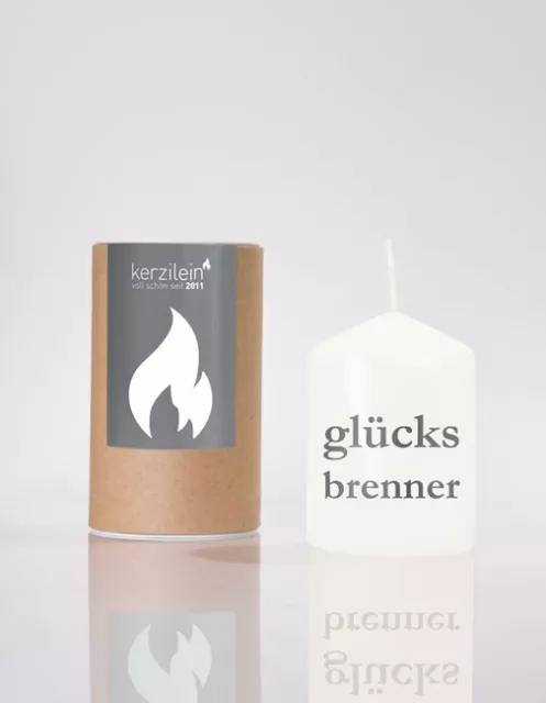 Kerzilein Flämmchen Glücksbrenner Höhe 8 cm, Stumpenkerze