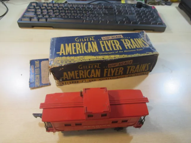American Flyer Red Reading Caboose #630 With Box From 1950'S Railroad Train Set