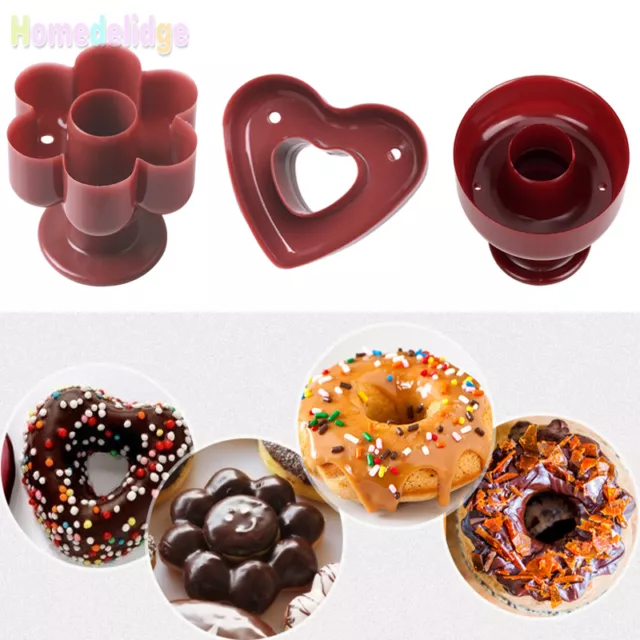 3 Shape Donut Maker Cookies Cutter Pastry Pudding Cake Decor Diy Mold Mould Tool