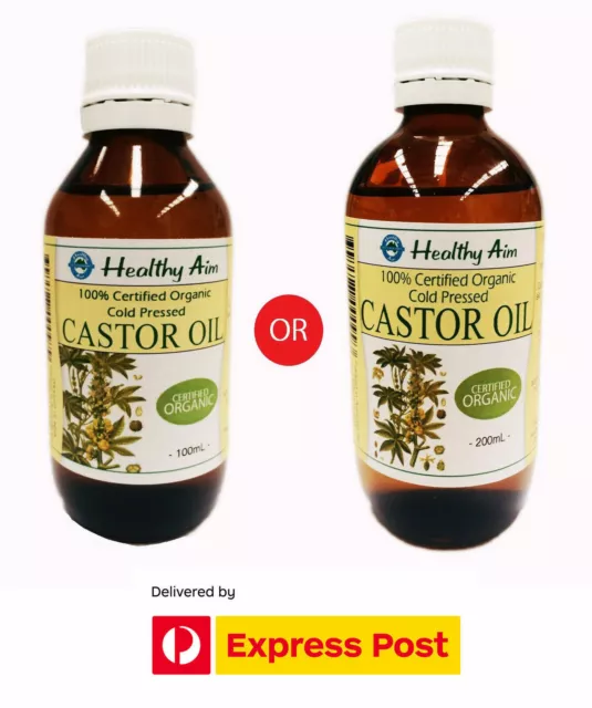 Certified Organic CASTOR OIL - 100% Pure Cold Pressed - Unrefined Premium Grade