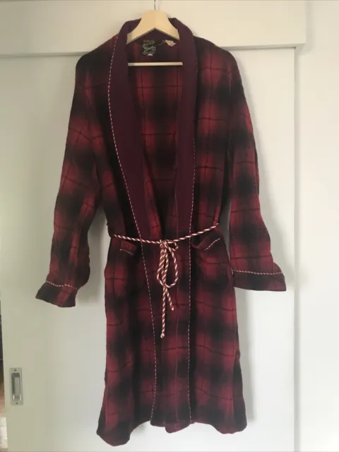 Vintage NORWELLAN Wool Dressing Gown Smoking Jacket  Size L Australia Red