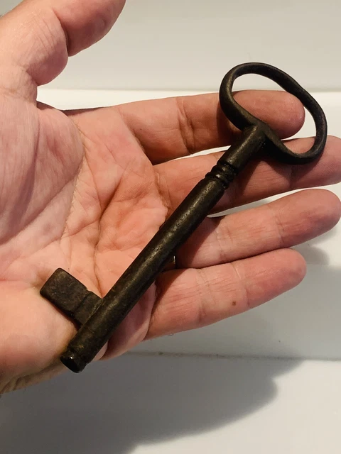 ANTIQUE  large key 18th C. wrought iron,Rustic,Lock,Door