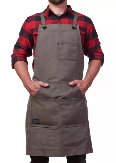 Heavy Duty Waxed Canvas Work Apron - Man Apron - One Size [BUY MFR DIRECT]