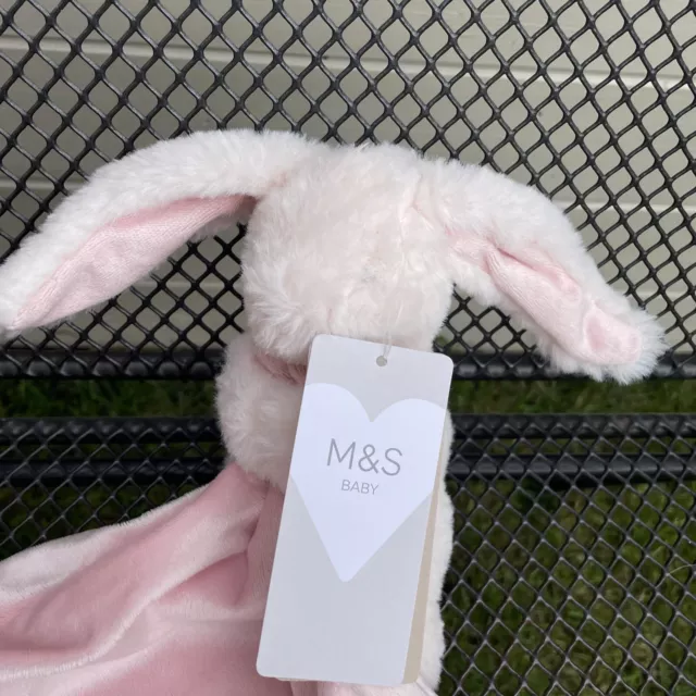 M&S Marks And Spencer Comfort coniglio coniglio rosa giocattolo morbido bianco nuovo con etichette 3