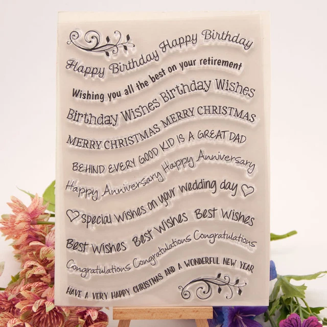 Greetings Letters Silicone Clear Stamp Scrapbooking Embossing Card Album Craft
