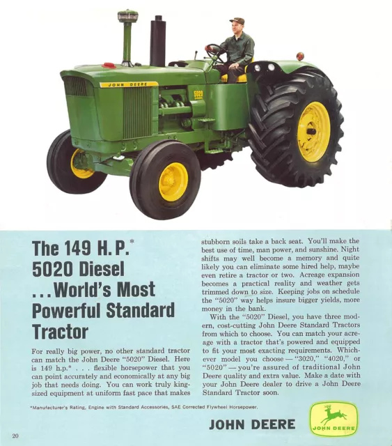 John Deere 3020 4020 Tractor Brochure 1964 to 1972 2