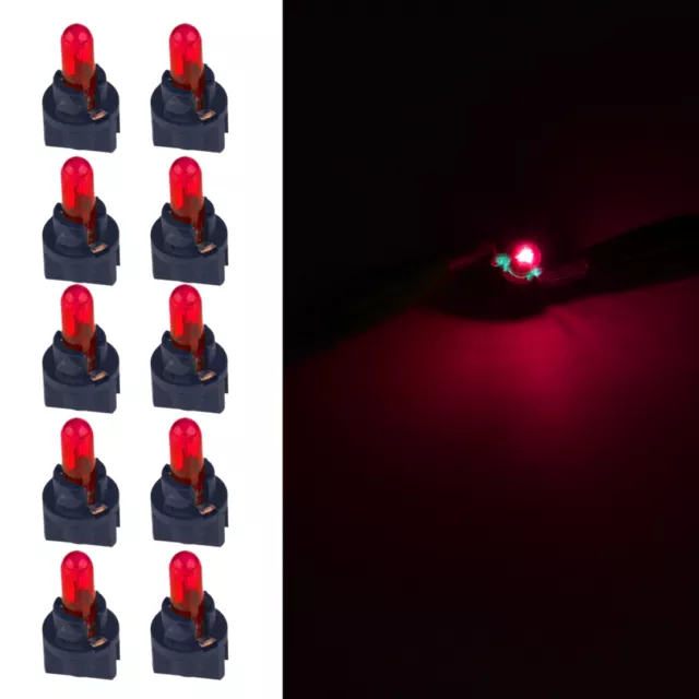 10pcs Red T5 Car Dashboard Instrument Gauge Indicator Light Bulb