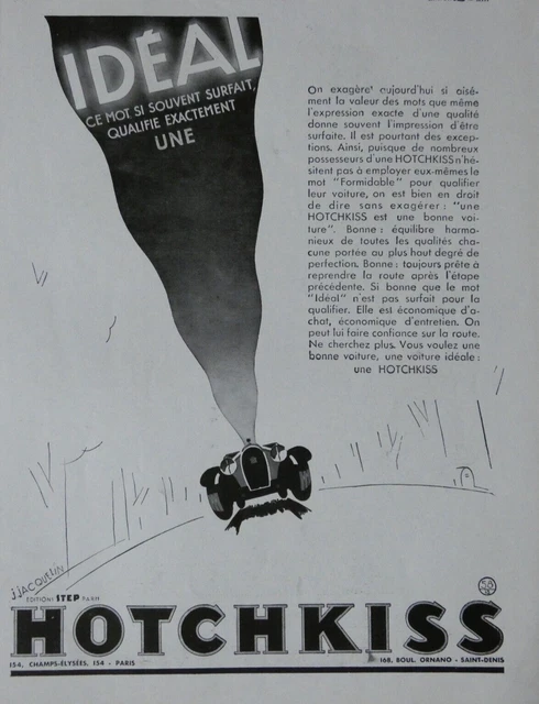 1931 Hotchkiss Automotive Press Advertisement - J.jacquelin