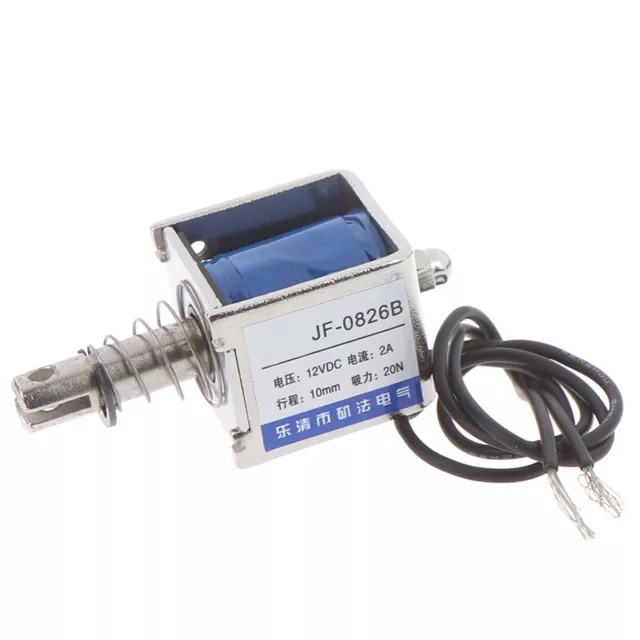 JF-0826B 12V/2A 10mm 20N Push Pull Type Open Frame Solenoid Electromagnet_bj