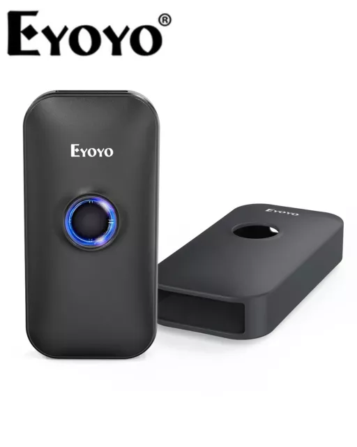 Eyoyo Mini 1D Laser Barcode Scanner with Case Bluetooth USB Wireless Reader