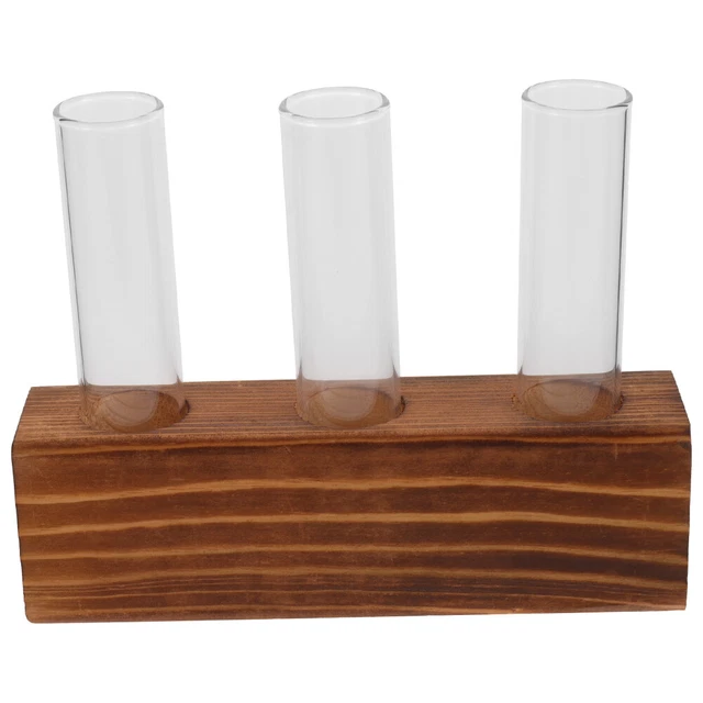 Kit Hydroponique 3 Bouteilles En Verre + Plateau Bois - Pour Boutures, Plantes D'intérieur, Propagation Racines Visible