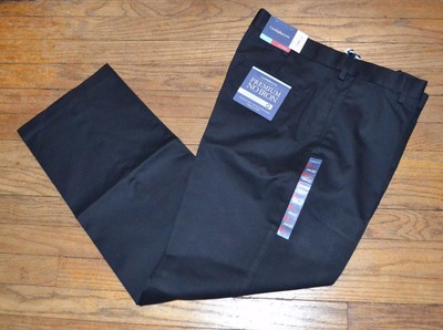 Croft & Barrow PREMIUM No Iron Classic Fit Black Dress Pants Comfort Waist Flat
