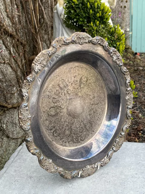Antique Silver plated serving Tray.