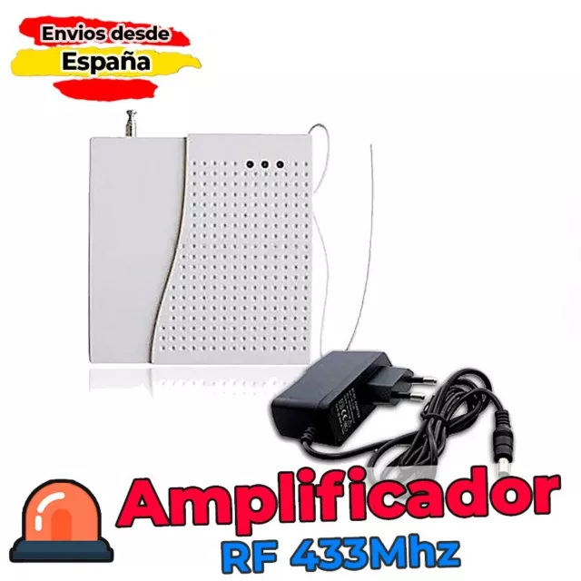 Amplificador de señal RF 433Mhz para detectores de alarma inalámbricos WSR201