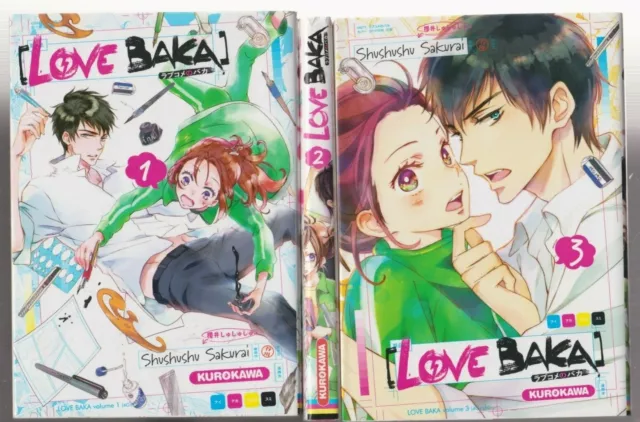 LOVE BAKA tomes 1 à 3 Shushushu Sakurai SERIE COMPLETE Manga shojo en français *