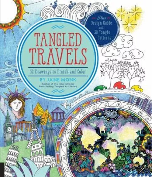 Tangled Travels : 52 Drawings to Finish and Color Paperback Jane