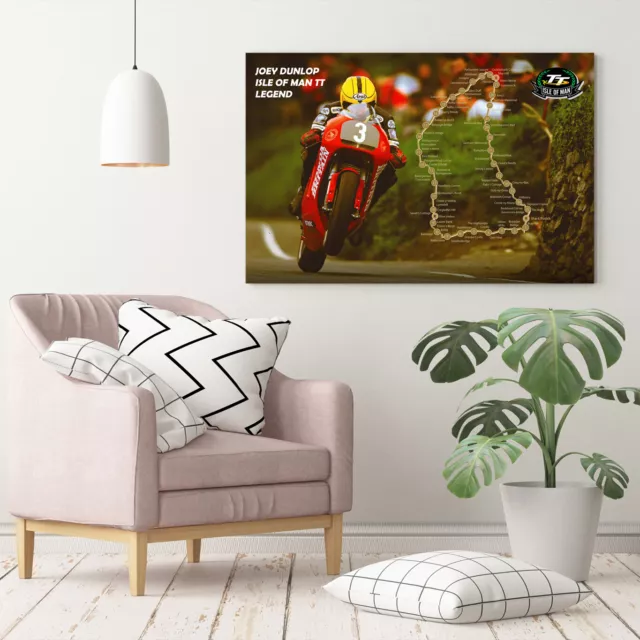 Joey Dunlop Isle Of Man Tt Road Racing Bike Canvas Wall Art Print Artwork Framed 3