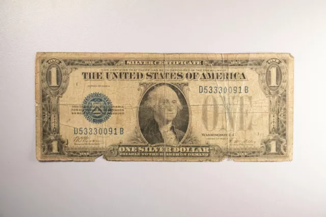 1928 A $1 Silver Certificate, VG Condition, Tears, Funny Back Fr. 1601 #39