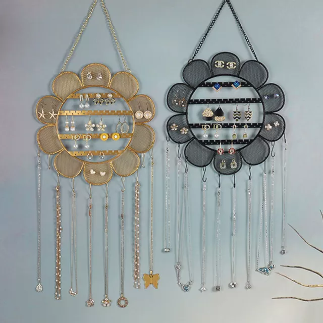Wall Earring Jewelry Organizer Hanging Holder Necklace Display Stand Rack UK