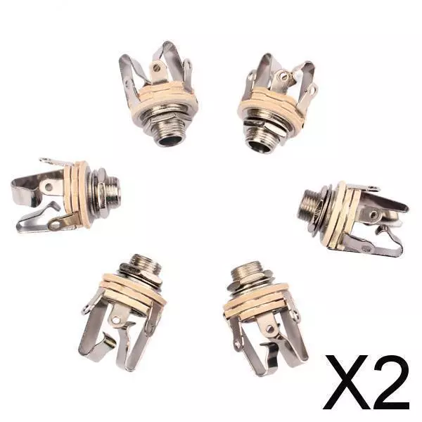 2X Stereo Output 1/4" 6.35mm Jack Socket for Electric Guitar Switch Repair