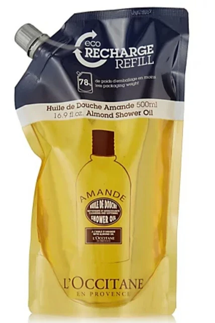 L'OCCITANE Almond Shower Oil Eco Refill 500ml Brand New & Sealed