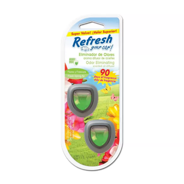 Refresh Mini Scented Oil Diffuser Pack of-2 Car Air Fresheners, Hawaiian Sunrise