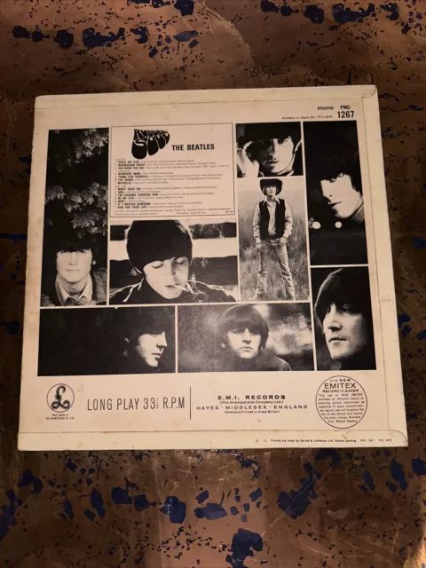 THE BEATLES - Rubber Soul LP Record 1st Press UK 1965 Loud Cut +OIS Mono VG+/Ex 2