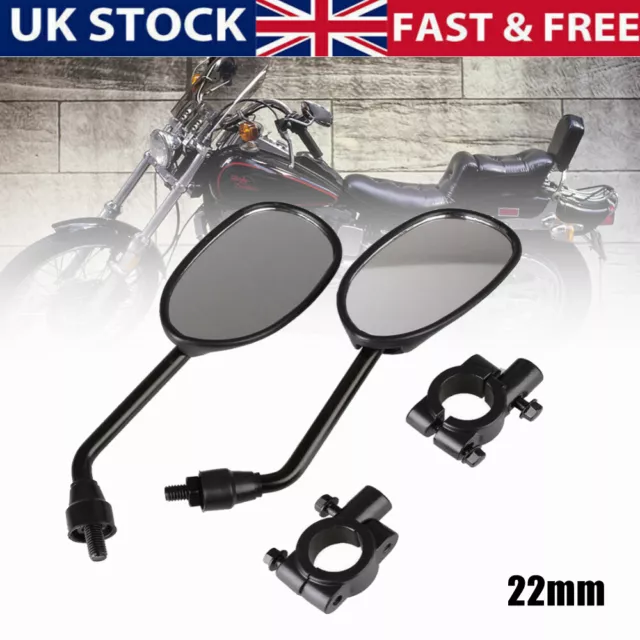 1 Pair Universal Motorcycle Wing Rear View Mirrors Motorbike Scooter 22mm Handle