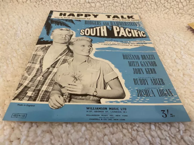 Partituras Musicales. Happy Talk From South Pacific (Rodgers & Hammerstein) Mitzi Gaynor