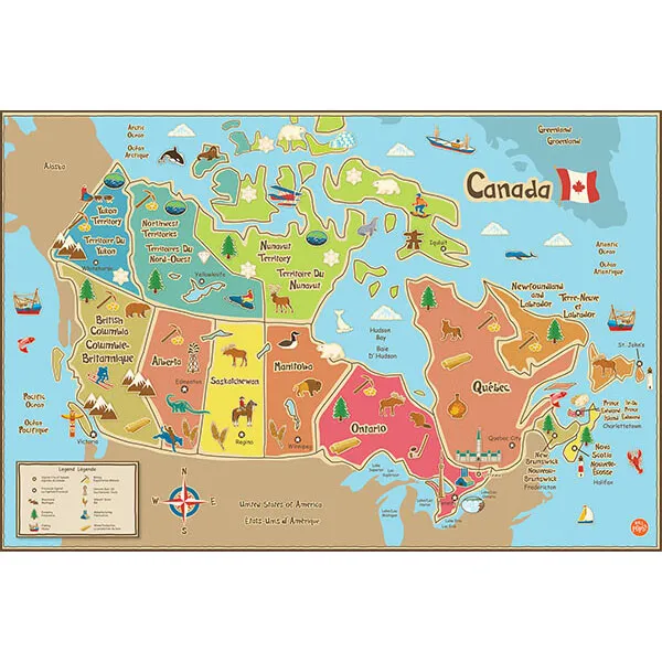 Kids Canada Dry Erase Map Decal - 24 in.