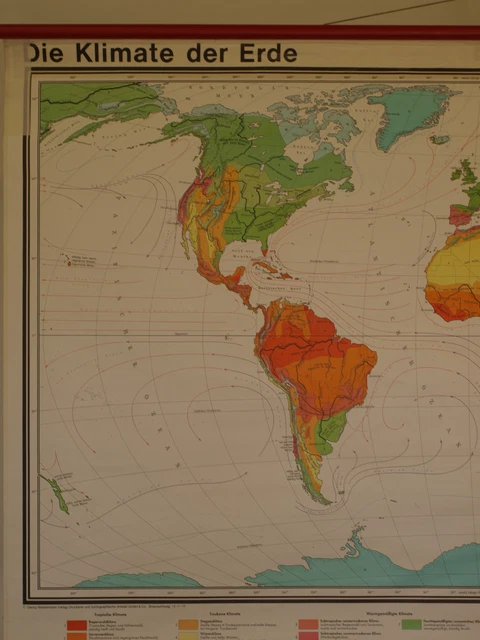 World Map 1978 WORLD MAP EARTH map vegetation map climate map 202x124 cm 1978 vintage ...
