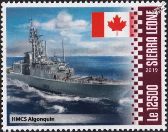 HMCS ALGONQUIN (DDG-283) Canadian Iroquois-Class Destroyer Warship Stamp (2019)