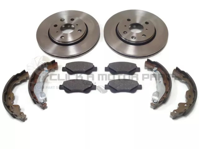 CITROEN C1 1.0 1.2 1.4 HDi 2005-2020 FRONT 2 BRAKE DISCS AND PADS & REAR SHOES