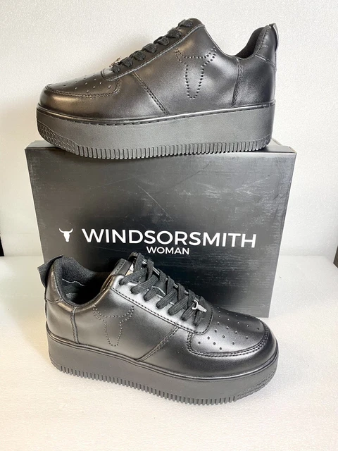 Windsor Smith 39 Racerr Black Nero sneakers donna Platform woman